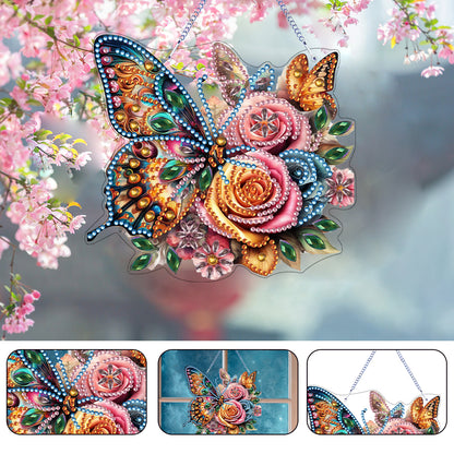 Butterfly Diamond Painting Art Pendant Acrylic Diamond Drawing Hanging Ornament