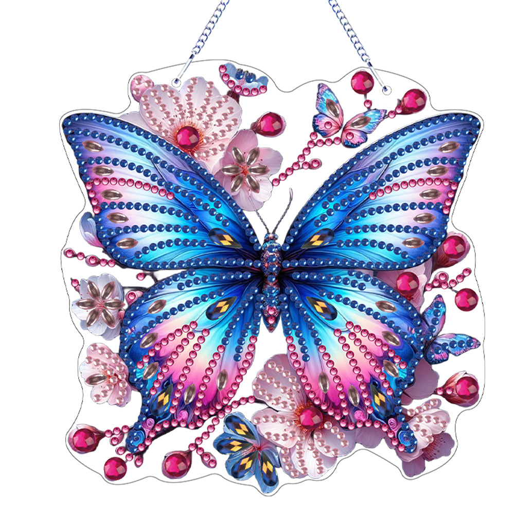 Butterfly Diamond Painting Art Pendant Acrylic Diamond Drawing Hanging Ornament