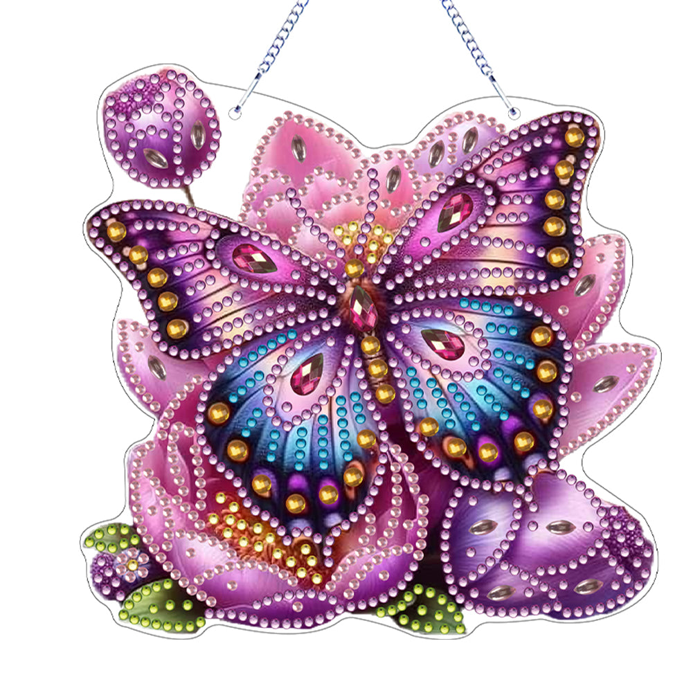 Butterfly Diamond Painting Art Pendant Acrylic Diamond Drawing Hanging Ornament