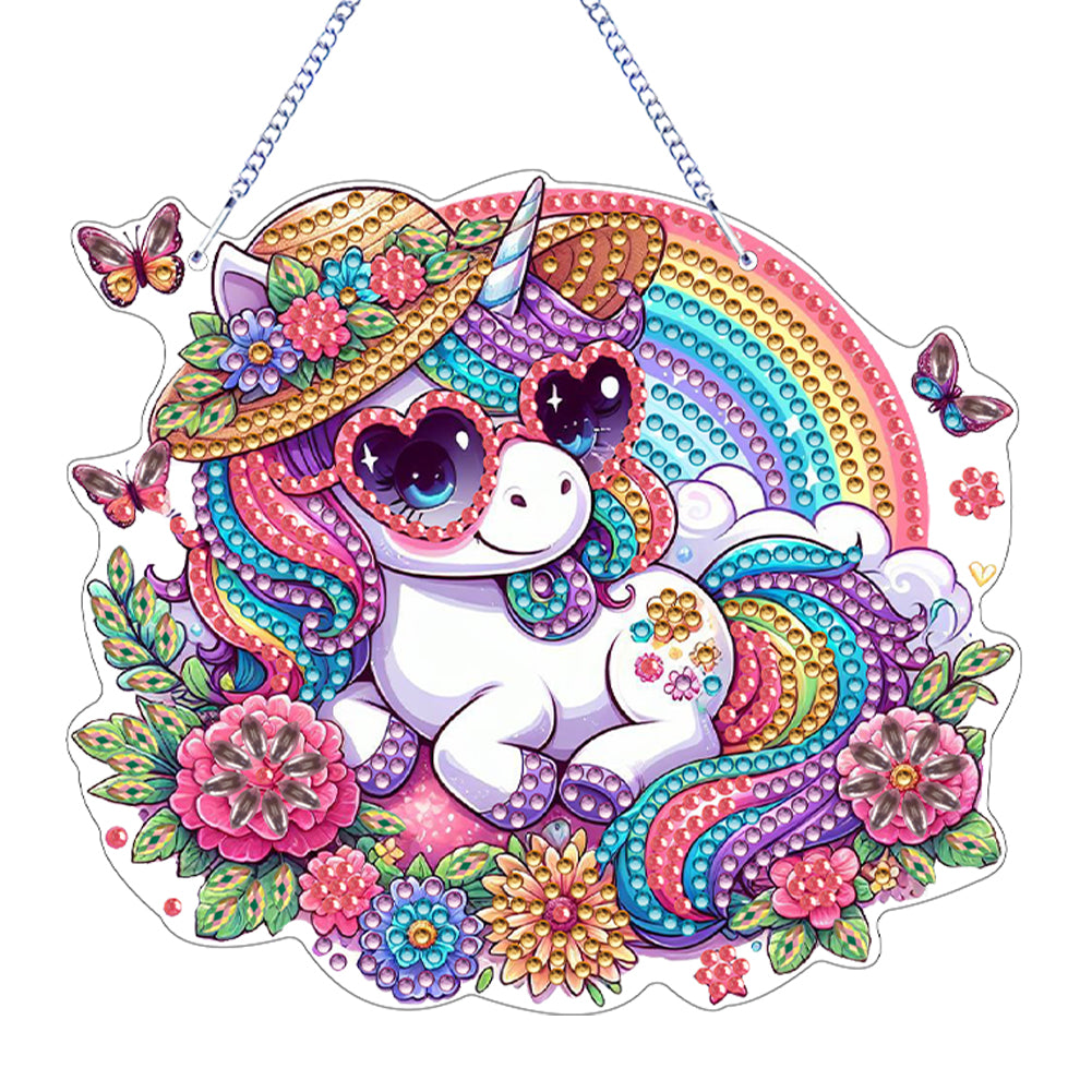 Animal Diamond Painting Art Pendant Colorful Acrylic Crystal Painting Ornaments