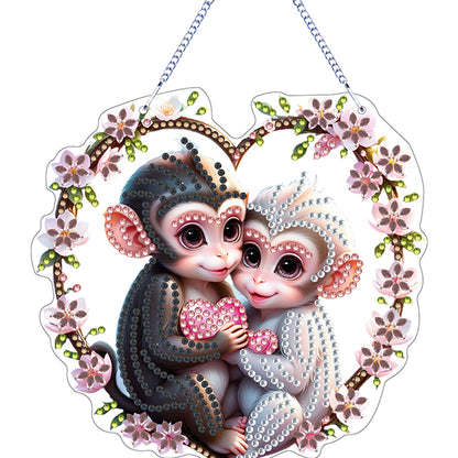 Animal Diamond Painting Art Pendant Colorful Acrylic Crystal Painting Ornaments