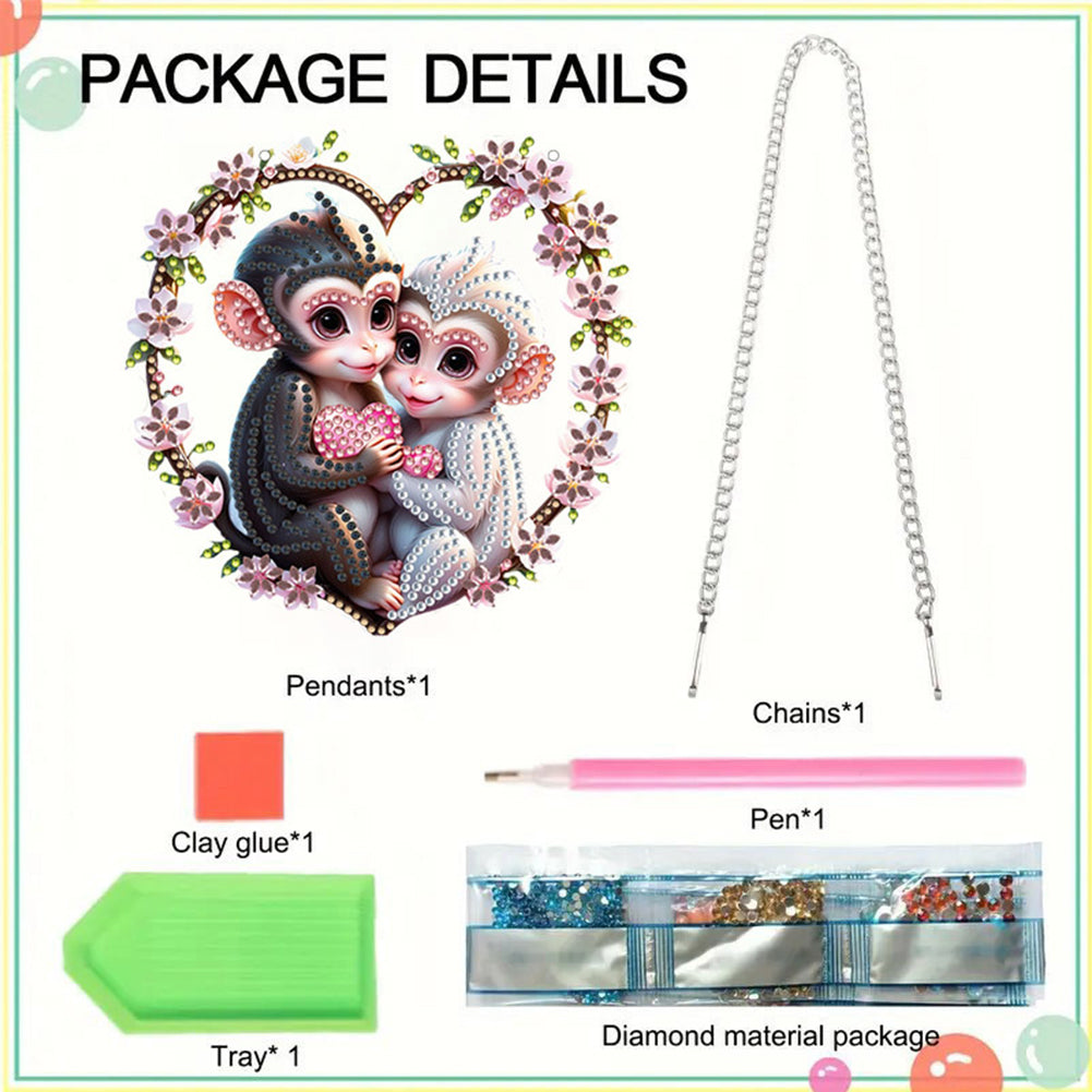 Animal Diamond Painting Art Pendant Colorful Acrylic Crystal Painting Ornaments