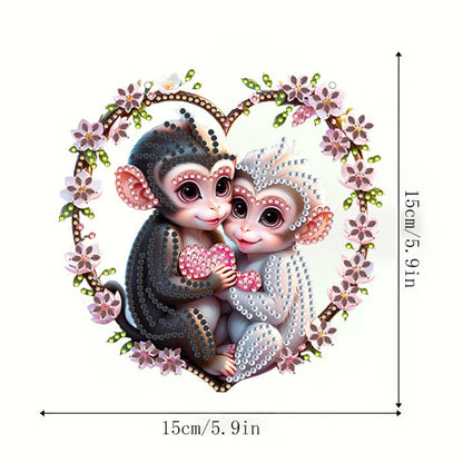 Animal Diamond Painting Art Pendant Colorful Acrylic Crystal Painting Ornaments