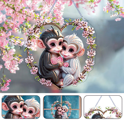 Animal Diamond Painting Art Pendant Colorful Acrylic Crystal Painting Ornaments