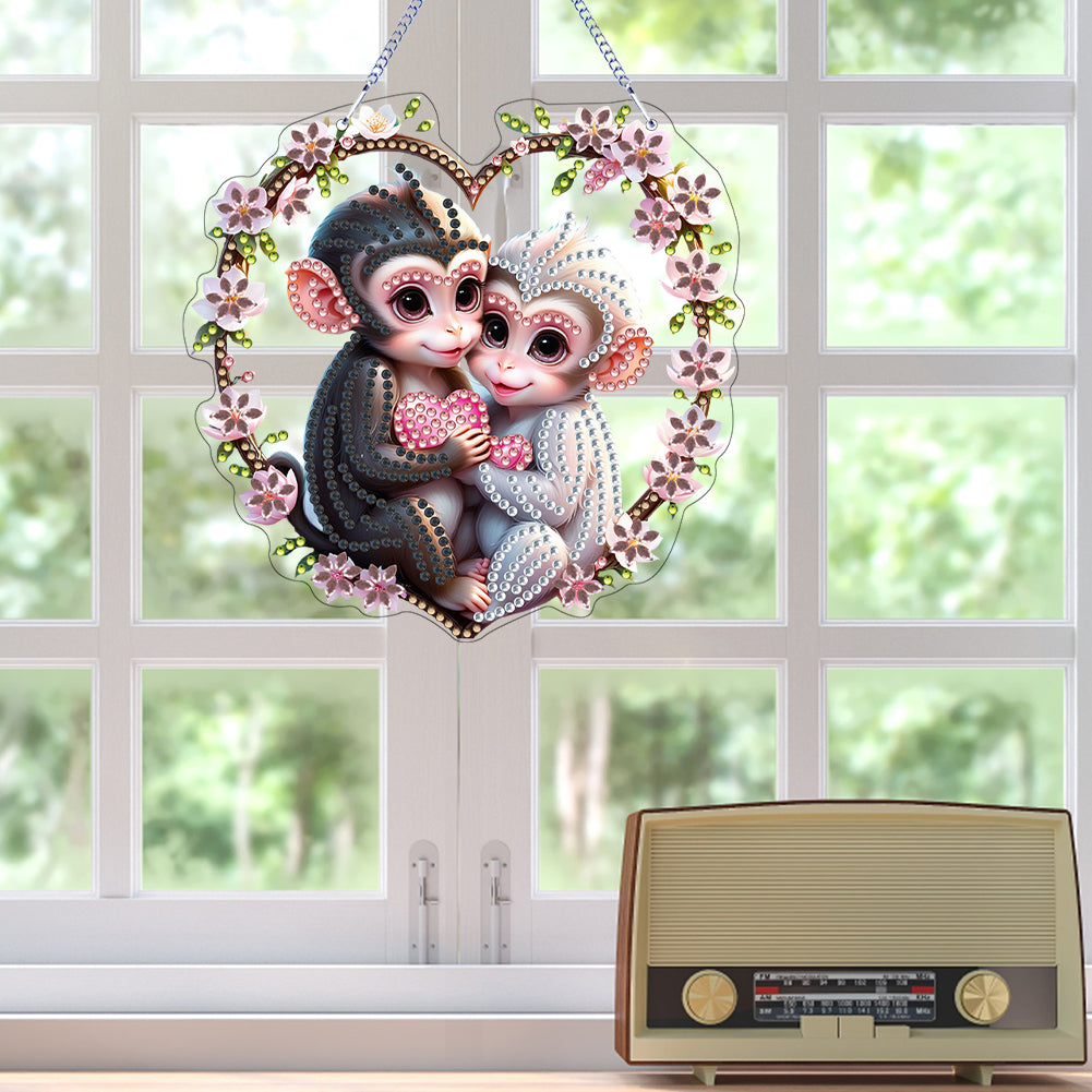 Animal Diamond Painting Art Pendant Colorful Acrylic Crystal Painting Ornaments