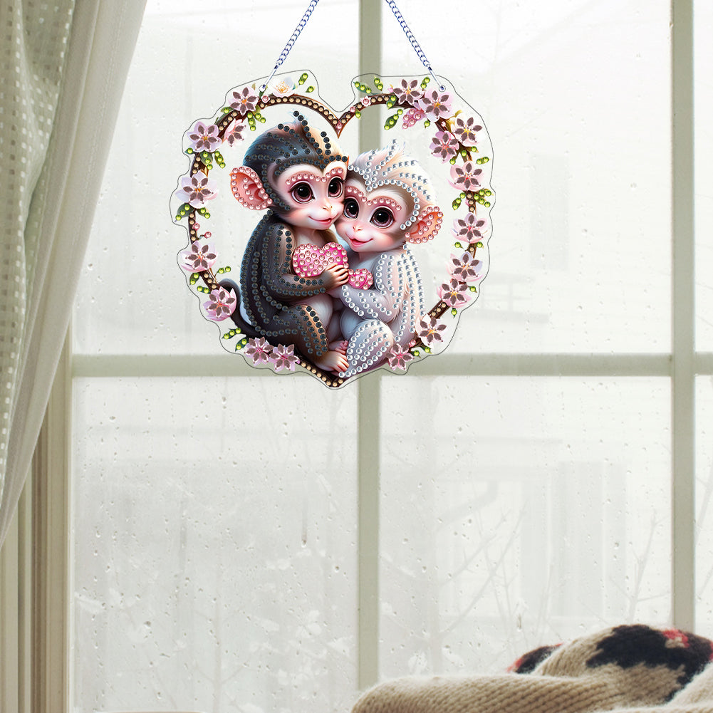 Animal Diamond Painting Art Pendant Colorful Acrylic Crystal Painting Ornaments