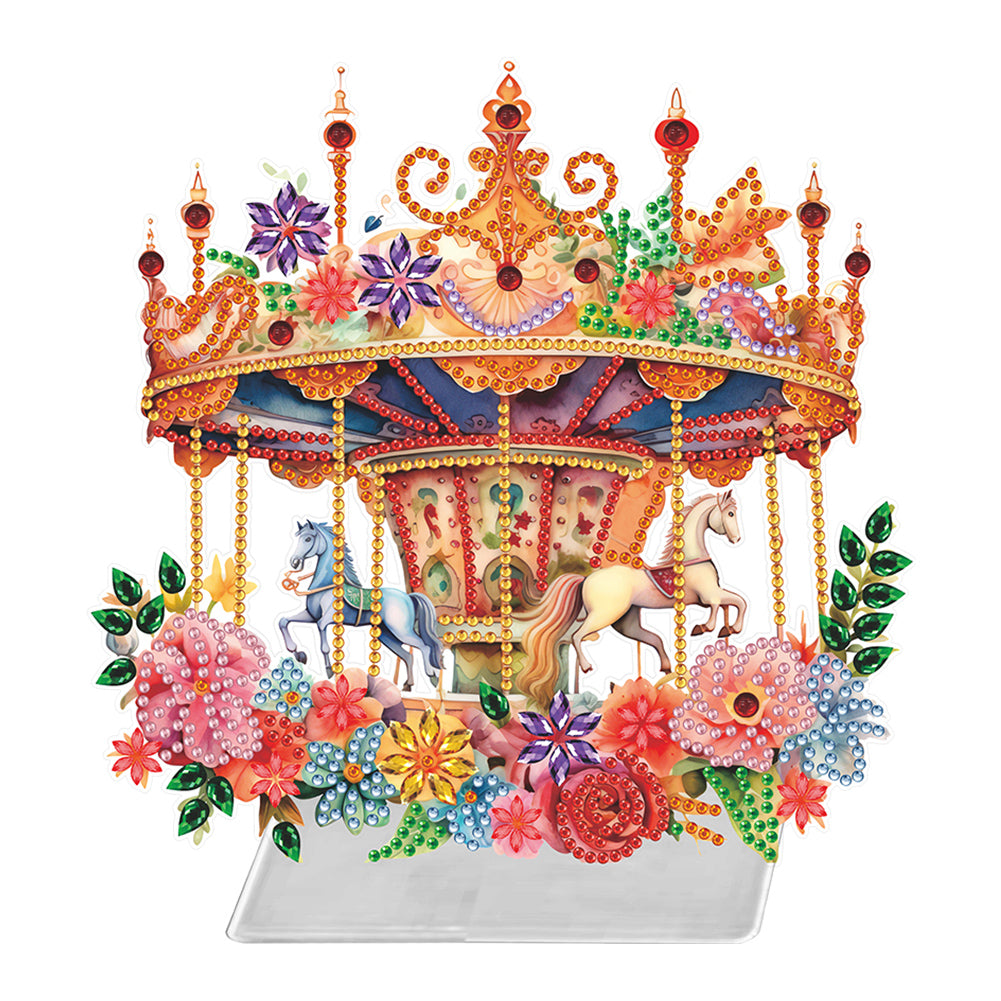 Carousel Special Shaped Diamond Painting Desktop Decorations for Adults Beginner