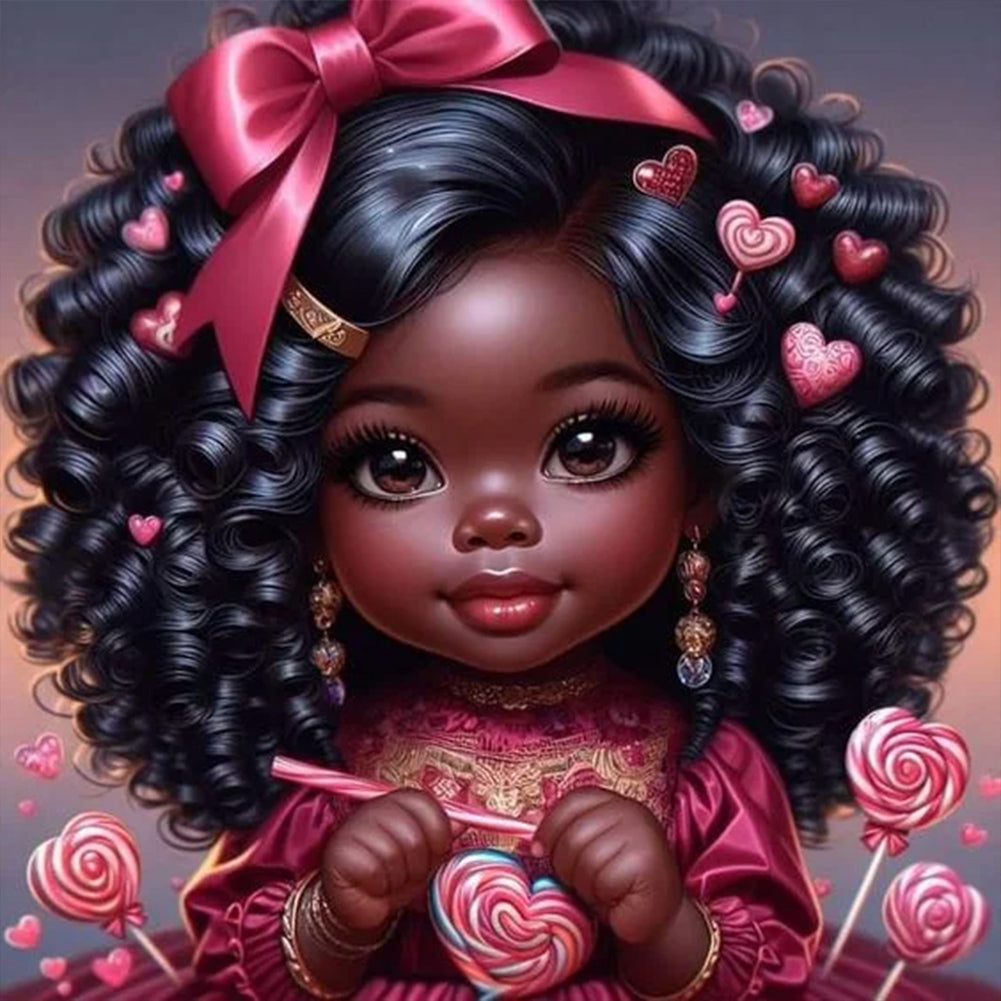 Diamond Painting - Full Round - black girl (30*30CM)
