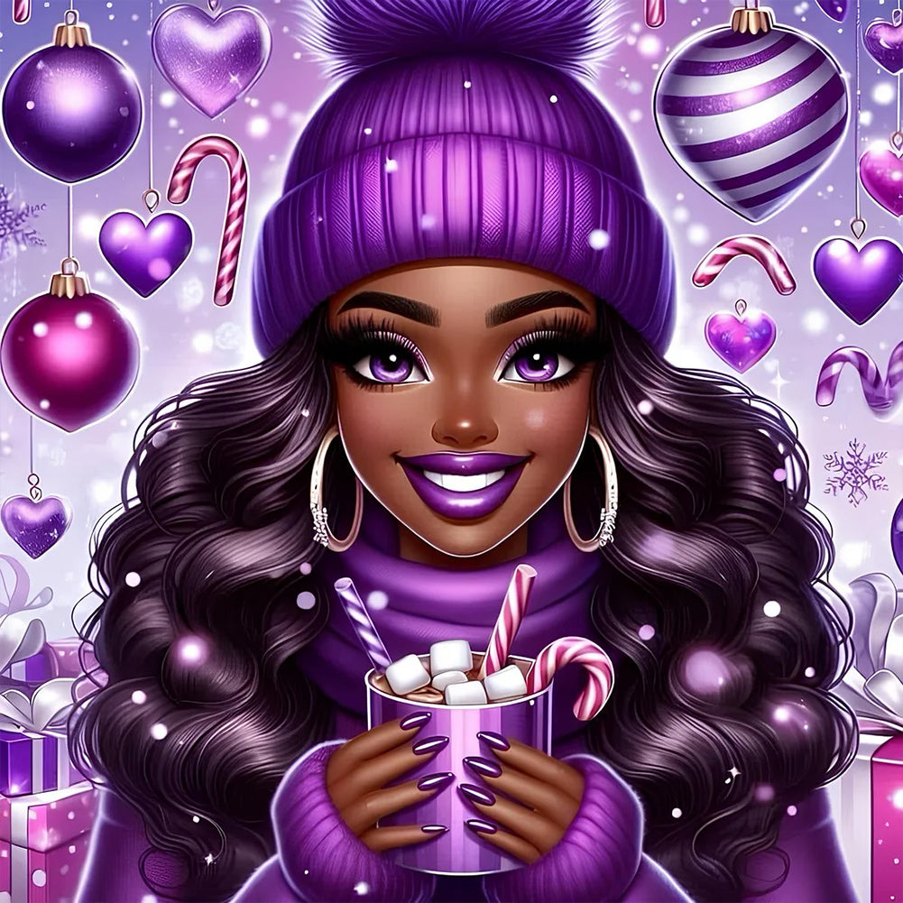 Diamond Painting - Full Round - black girl (30*30CM)