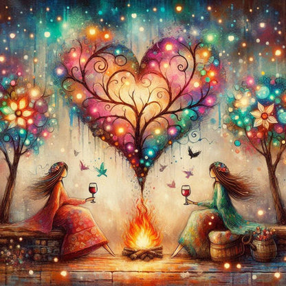 Diamond Painting - Full Round - colorful tree of life (40*40CM)