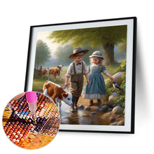 Load image into Gallery viewer, Diamond Painting - Full Round - Country farm kid (30*30CM)
