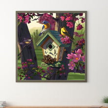 Load image into Gallery viewer, Diamond Painting - Full Round - Bluebird singing and fragrant flowers (30*30CM)
