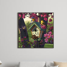 Load image into Gallery viewer, Diamond Painting - Full Round - Bluebird singing and fragrant flowers (30*30CM)
