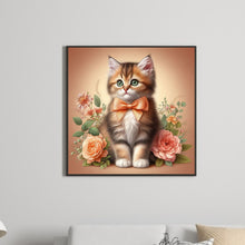 Load image into Gallery viewer, Diamond Painting - Full Round - flower kitten (30*30CM)
