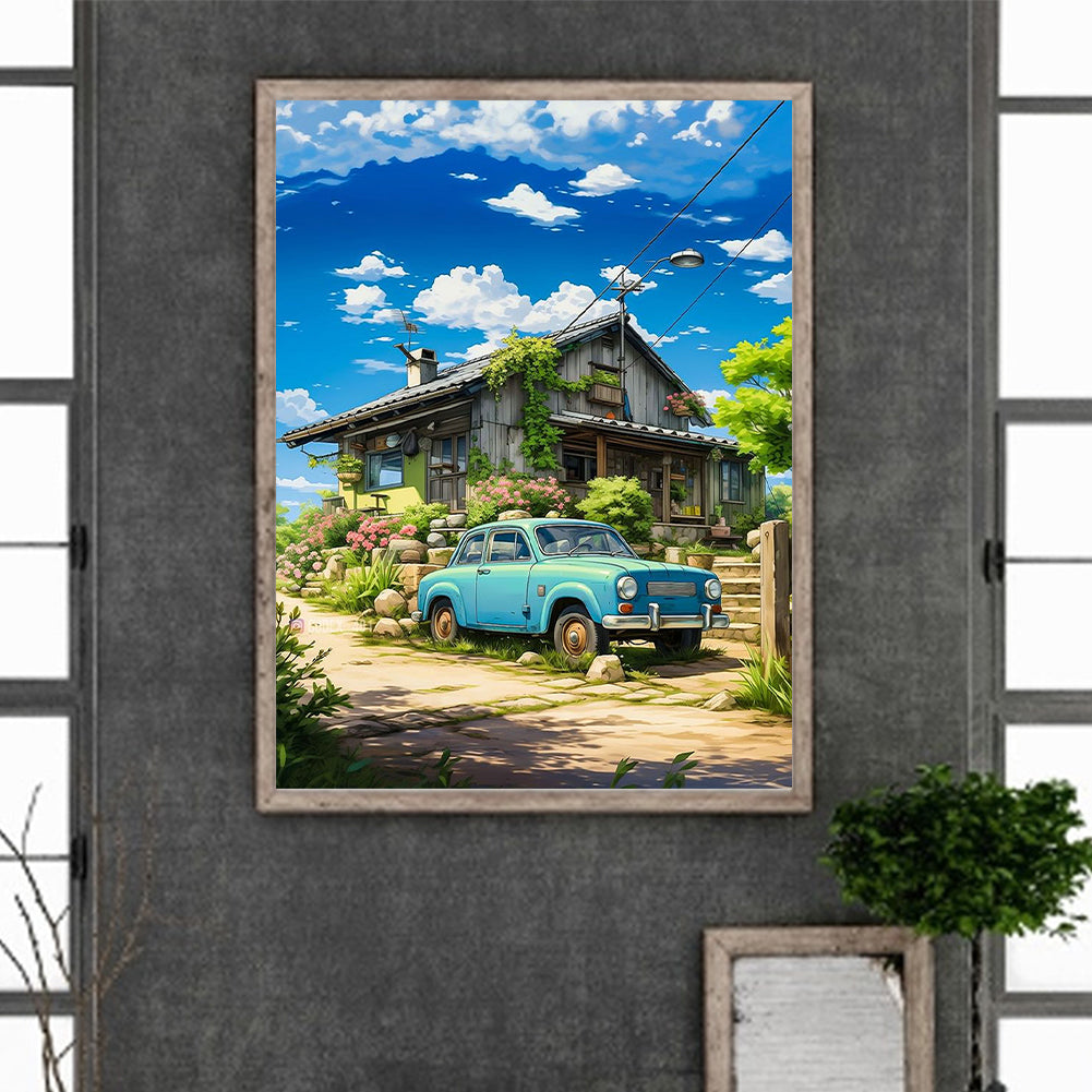 Diamond Painting - Full Round - country classic car (30*40CM)