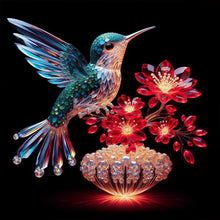 Load image into Gallery viewer, Diamond Painting - Full Round - Bird holding flower in mouth (30*30CM)
