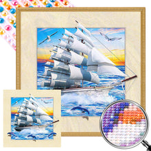 Load image into Gallery viewer, AB Diamond Painting - Full Round - Long sail breaks the waves (40*40CM)
