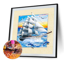 Load image into Gallery viewer, AB Diamond Painting - Full Round - Long sail breaks the waves (40*40CM)
