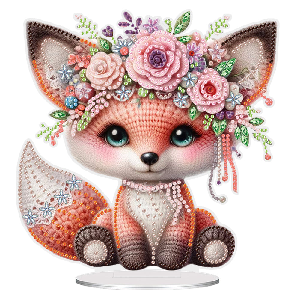 Little Fox Diamond Painting Tabletop Ornaments Kit for Home Office Desktop Decor