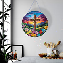 Load image into Gallery viewer, Cross Diamond Painting Art Pendant Colorful Diamond Drawing Hanging Ornament
