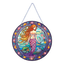 Load image into Gallery viewer, Mermaid Diamond Painting Art Pendant Acrylic Diamond Drawing Hanging Ornament
