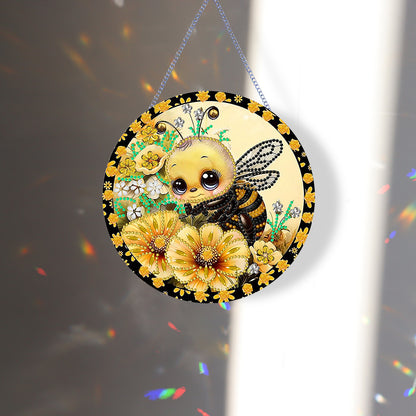 Bee Diamond Painting Art Pendant Animal Acrylic Diamond Drawing Hanging Ornament