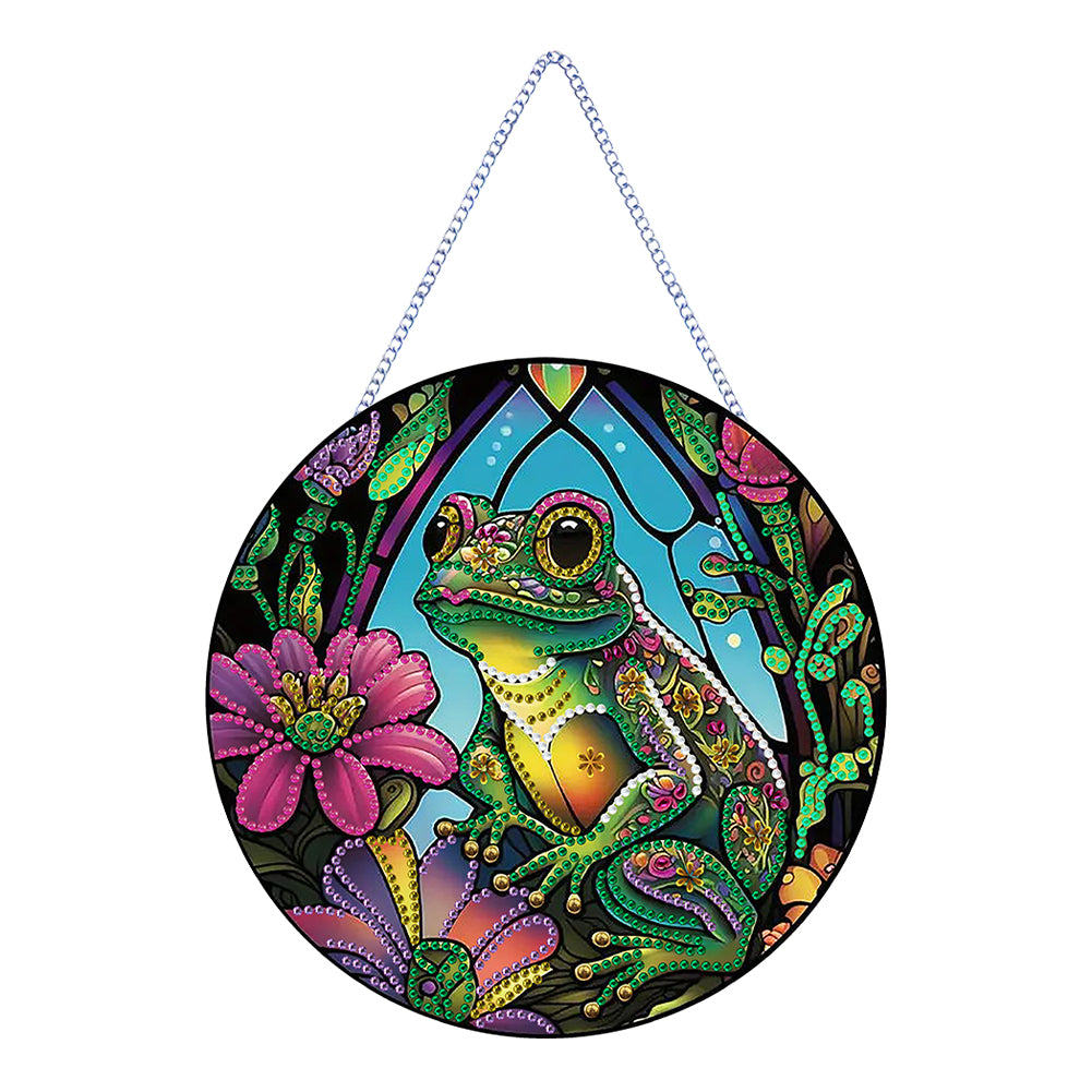 Frog Diamond Painting Art Pendant Animal Acrylic Diamond Painting Hanging Decor
