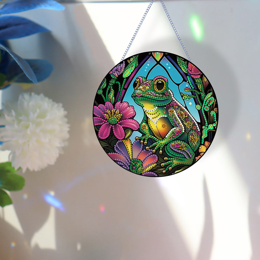 Frog Diamond Painting Art Pendant Animal Acrylic Diamond Painting Hanging Decor