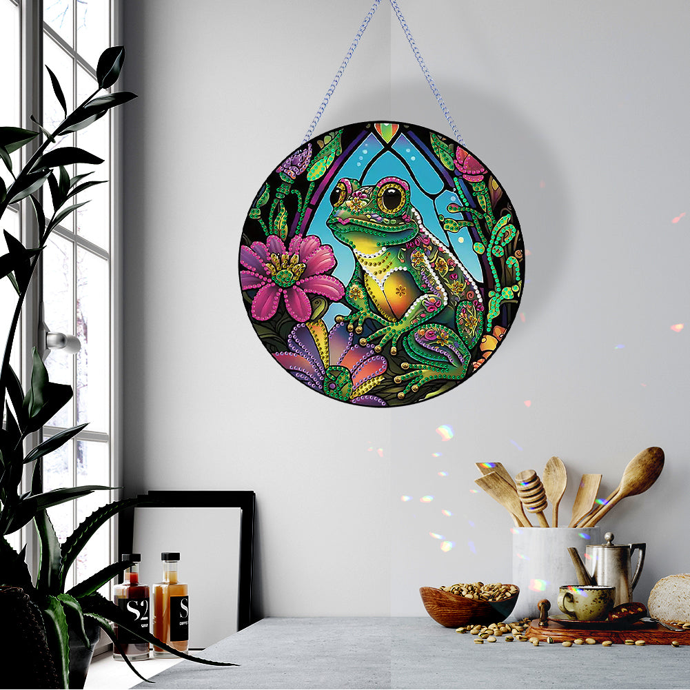 Frog Diamond Painting Art Pendant Animal Acrylic Diamond Painting Hanging Decor