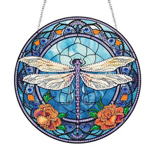 Load image into Gallery viewer, Dragonfly Diamond Painting Art Pendant Colorful Diamond Drawing Hanging Ornament
