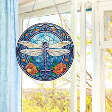 Load image into Gallery viewer, Dragonfly Diamond Painting Art Pendant Colorful Diamond Drawing Hanging Ornament
