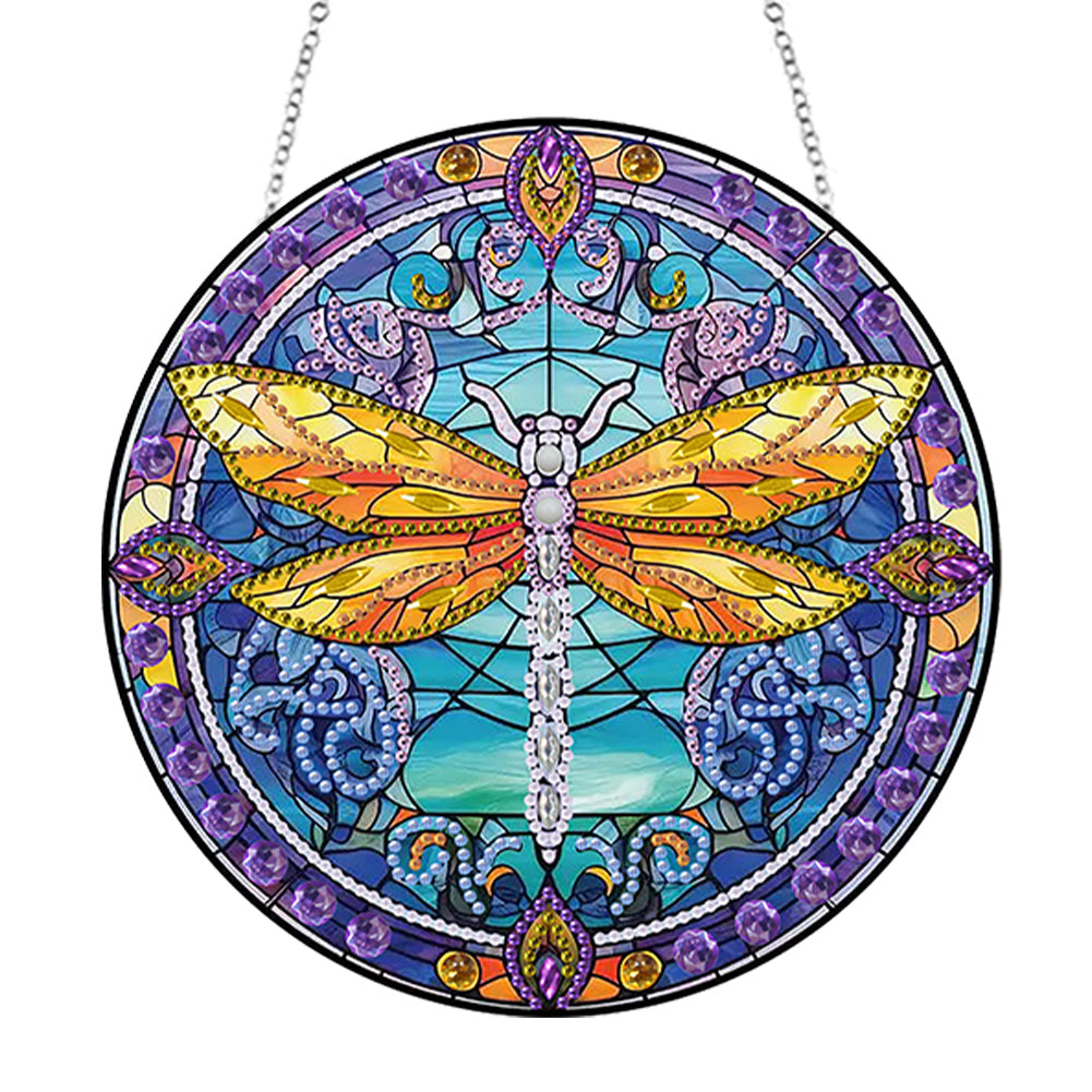 Dragonfly Diamond Painting Art Pendant Colorful Diamond Drawing Hanging Ornament