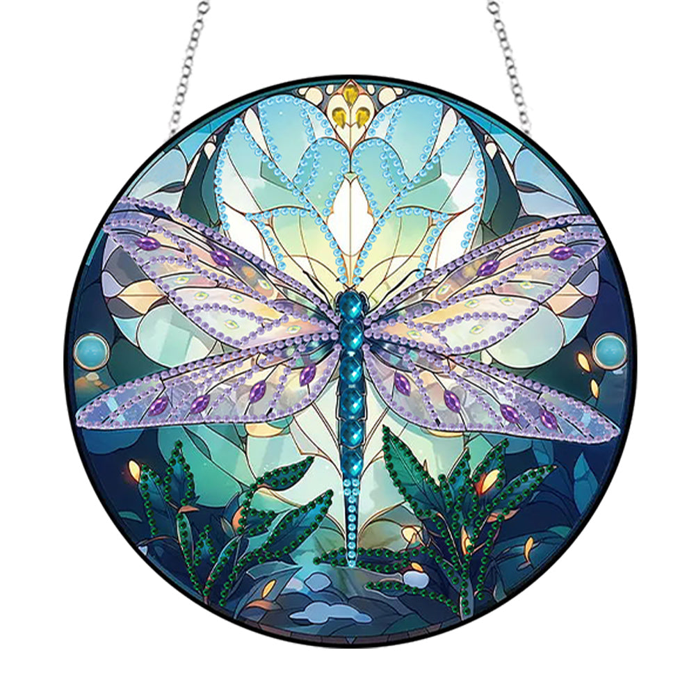 Dragonfly Diamond Painting Art Pendant Colorful Diamond Drawing Hanging Ornament