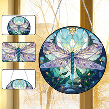 Load image into Gallery viewer, Dragonfly Diamond Painting Art Pendant Colorful Diamond Drawing Hanging Ornament
