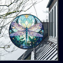Load image into Gallery viewer, Dragonfly Diamond Painting Art Pendant Colorful Diamond Drawing Hanging Ornament
