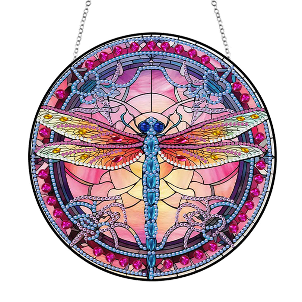 Dragonfly Diamond Painting Art Pendant Colorful Diamond Drawing Hanging Ornament