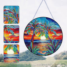 Load image into Gallery viewer, Coconut Palm Diamond Painting Art Pendant Acrylic Diamond Painting Hanging Decor

