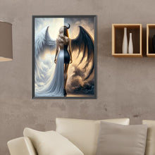 Load image into Gallery viewer, Diamond Painting - Full Round - black and white angel (30*40CM)
