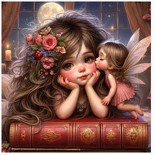 Load image into Gallery viewer, Diamond Painting - Full Round - Cartoon girl with elf (50*50CM)

