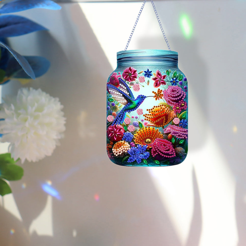 Flowers Birds In Vase Diamond Painting Hanging Decor Acrylic Home Windows Decor
