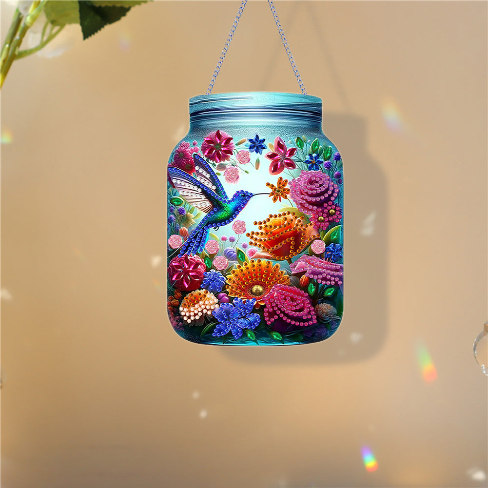 Flowers Birds In Vase Diamond Painting Hanging Decor Acrylic Home Windows Decor