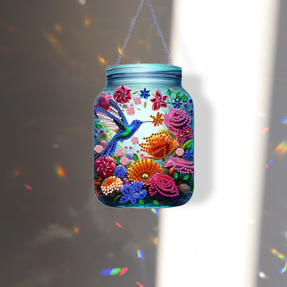 Flowers Birds In Vase Diamond Painting Hanging Decor Acrylic Home Windows Decor