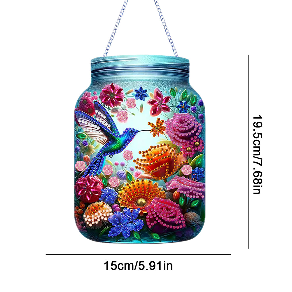 Flowers Birds In Vase Diamond Painting Hanging Decor Acrylic Home Windows Decor