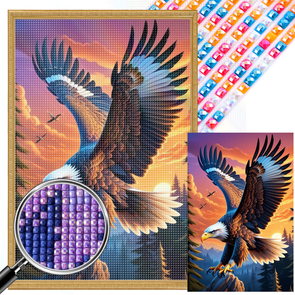 AB Diamond Painting - Full Square - sunset eagle (40*60CM)
