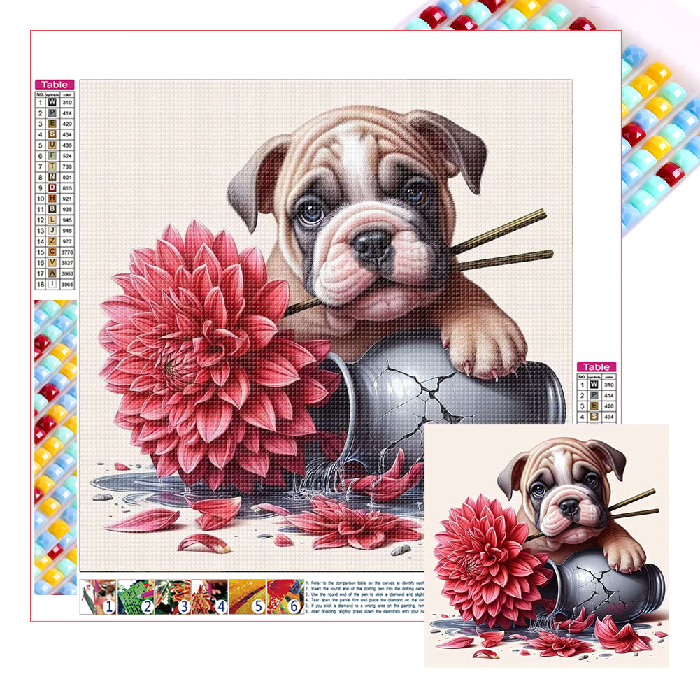 Diamond Painting - Full Square - Dog - Bulldog (30*30CM)