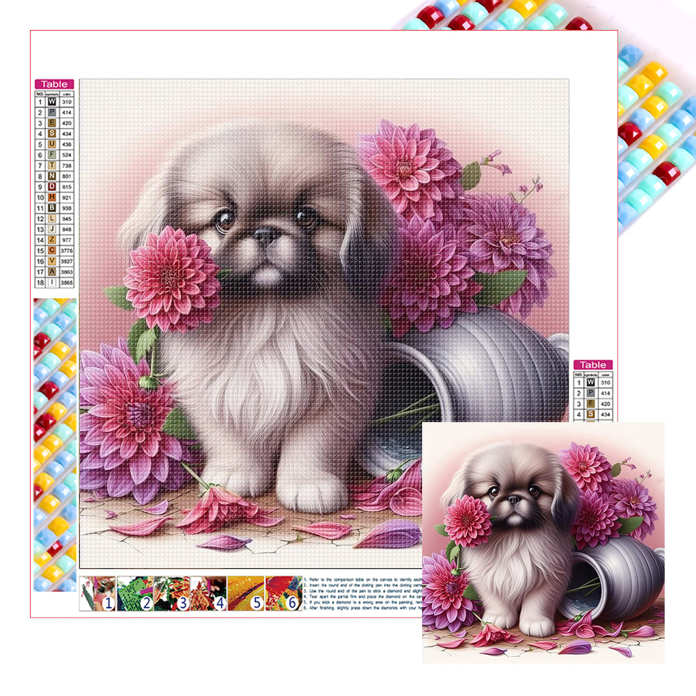 Diamond Painting - Full Square - Dog-Beijing (30*30CM)