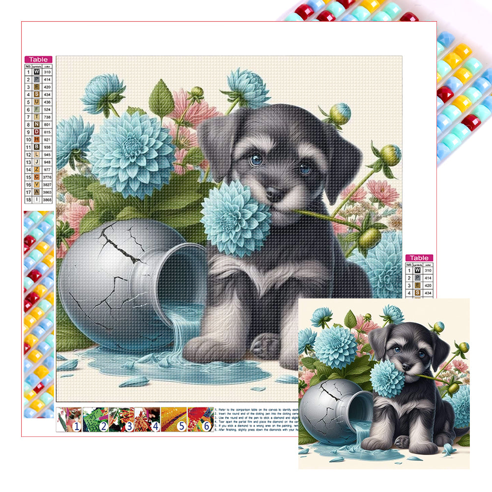 Diamond Painting - Full Square - Dog-Miniature Schnauzer (30*30CM)