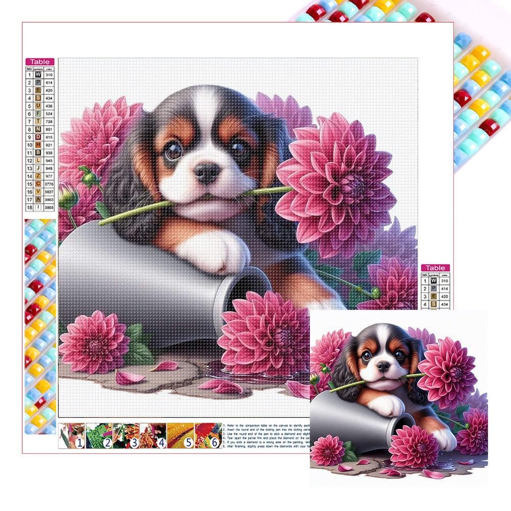 Diamond Painting - Full Square - Dog-Cavalier King Charles Spaniel (30*30CM)