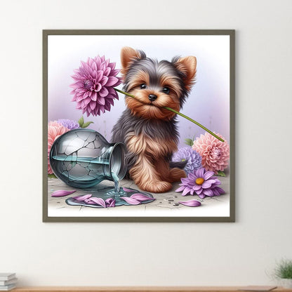 Diamond Painting - Full Square - Dog-Yorkshire (30*30CM)