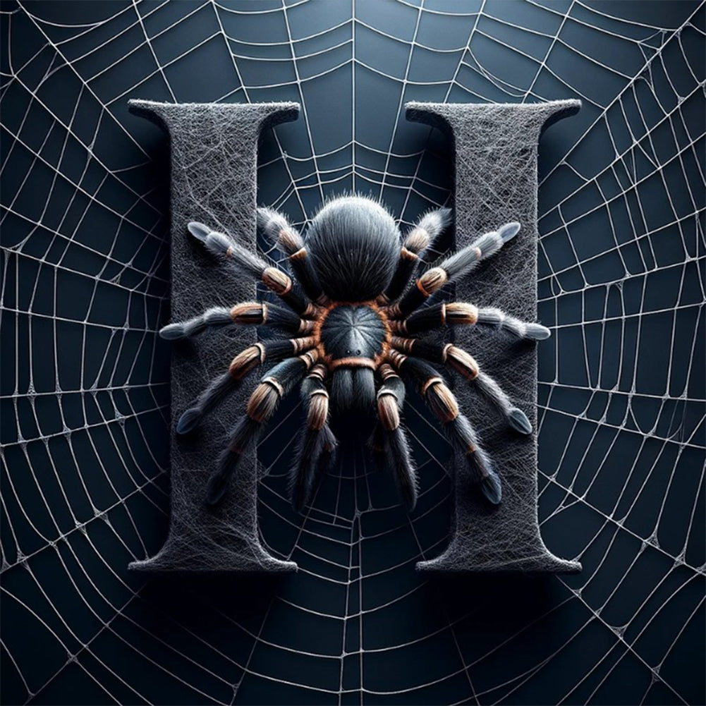 Diamond Painting - Full Round - Spider Letter-H (30*30CM)